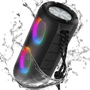 Bugani Oraolo Luster Portable Wireless Bluetooth Speaker, 24W Stereo Sound, Colorful RGB Lights, Bluetooth 5.3, 24H Playtime, IPX6 Waterproof, AUX-in, R2203