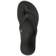 OluKai 20294-OXOX Ho'Opio Toe Post Sandals for Ladies, 9M, Onyx/Onyx