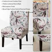 Roundhill Furniture Capa Print Fabric Armless Contemporary Accent Chair, Purple Floral