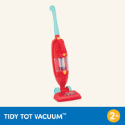 Battat Tidy Tot 2-in-1 Toy Vacuum Set with Real Suction, Blue