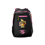 Louisville Slugger Party Animals Powerized Stick Baseball Backpack, Black and Neon Pink, Holds 2 Bats, Model WB5763701