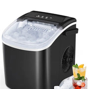 Kismile HZB-12/H Countertop Ice Maker, Self-Cleaning Portable Ice Maker Machine with Handle, 9 Bullet-Shape, black