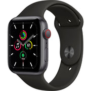 Apple Watch SE Cell 44mm Space Gray Aluminum - Black Sport Band MYER2LL/A