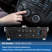 Unique Bargains 79600-S84-A21ZA A/C Heater Climate Control Module for Honda Accord EX LX SE Value Package 2.3L L4 3.0L V6 Gas 2001 2002