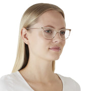 Vogue Eyewear Womens Cat Eye Prescription Eyewear Frames, Top Brown/Crystal, 54 mm, Full-Rim Plastic