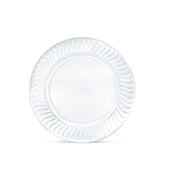 Chinet Cut Crystal Clear Plastic Dinner Plates, 10 in, 100 Count, White, Round, 38527