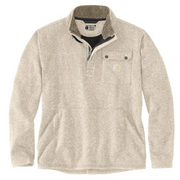 Carhartt Pocket Fleece Relaxed-Fit Midweight Quarter-Zip Sweater for Men - Oat Milk - L