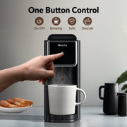 Mecity Mini Single Serve Coffee Maker for Ground Coffee and Loose Tea, Compact Black, 6-12 Oz Brew, KC3002-Black