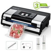 FRESKO Full Automatic Food Vacuum sealer, Built-in Cutter and Bag Storage with 2 Rolls Bags