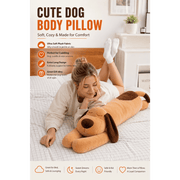 Vanelink Living Extra Long Dog Body Pillow Plush, Soft Stuffed Animal, Full-Body Support, Brown, Giant Size