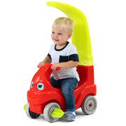 Simplay3 Convert-a-Coupe Toddler Ride-On Car, Red, Parent Push Handle Converts to Foot-Powered Ride-On, Ages 2-5, 223030-01-CA