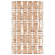 Safavieh Natural Fiber Hudson Geometric Area Rug, Handmade Jute, Natural/Bleach, 6 ft x 9 ft, Flat Woven, NF841A-6