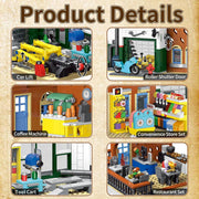 GZBrick Cities Repair Shop Building Blocks, 1637PCS, Multicolor, Compatible with Lego Street View Construction