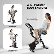 Naipo ZB-SJ102 Exercise Bike 3-in-1 Folding Stationary Exercise Equipment 265 LBS Weight Capacity
