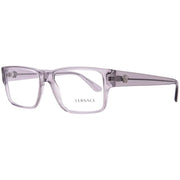 Versace VE3342 Unisex Eyeglasses, Grey Transparent Acetate Full Rim Rectangle, Lens 57mm, Bridge 17mm, Temple 150mm