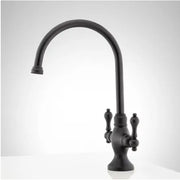 Signature Hardware 482587 Isabel 1.8 GPM Double Handle Single Hole Bar and Kitchen Faucet, Matte Black