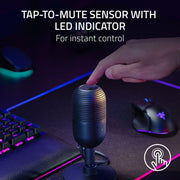 Razer Seiren V3 Mini USB Condenser Microphone, Supercardioid Pickup, Tap-to-Mute Sensor, White