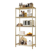Ktaxon 5-Tier Wire Shelving Unit, Steel Storage Rack for Garage Office Kitchen Gold, 30