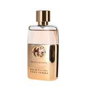 Gucci Guilty Pour Femme Eau De Toilette, Amber Floral Scent, Citrus Peach Top Notes, 1.6 Oz, Metallic Rose Gold Bottle