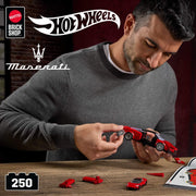 Mattel Brick Shop Hot Wheels Maserati MC20 Building Toy Kit, 250 Pieces - Multicolor