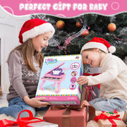Hot Bee J73-03 25-Key Butterfly Mirror Piano Toy with Microphone, Pink, for Toddlers and Kids