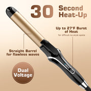 Amybaby Ceramic Hair Straightener and Curler 2 in 1, 1.25 in Gold-Infused Ceramic Barrel, Adjustable Temp 250F-450F, Dual Voltage, Anti-Tangle Styling Tool