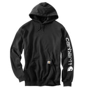 Carhartt Men's Midweight Loose Fit Hoodie, Port Red, Cotton Polyester Blend, Logo Sleeve Graphic, K288-PRT