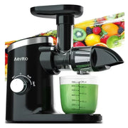 Aeitto HSJ1518-Black Cold Press Juicer Aeitto Masticating Juicer Machine for Fruits and Vegetables Slow Juicers and Extractors with Reverse Function&2-Speed Mode Juice Extractor with Brush | Easy to Clean | Quiet Black