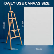 Artkey Stretched Canvas, Triple Primed 100% Indian Cotton, Acid-Free, 36 x 48 in, 1 Pack