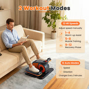 Edx Under Desk Elliptical Machine Portable Electric Leg Exerciser with Remote, 12 Resistance Levels, Orange, SI-TYJ25XK-OG