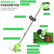 AOVOX Cordless Electric Weed Wacker w/2 4.0Ah Batteries, Brushless Weed Eater, 3-in-1 Grass Trimmer & Lawn Mower, Green