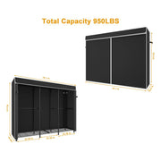 Ulifhome Heavy Duty Closet Organizer System, Adjustable Freestanding Clothes Rack with Zippered Dustproof Cover, 960 lb Capacity, 71 in W x 76.5 in H, Black/Grey, ULIF-E14C-Black