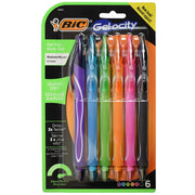 BIC Gel-ocity Quick Dry Fashion Gel Pen, Assorted Colors, 6 Count