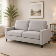 Mainstays 77 in Square Arm Sofa, Light Gray, Polyester Upholstery, Pocket Coil Seating, Foam Back Cushion, MS2631468562BR1