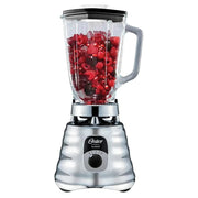 Oster 4655 Chrome Blender, 3 Speed, 5 Cup Glass Jar, 1000 Watt Motor, All Metal Drive System, Stainless Steel Ice-Crushing Blades