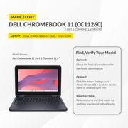 UZBL Air Hard Shell Case for Dell Chromebook 11 CC11260 2-in-1 and Clamshell, Clear, Slim Fit, Heavy Duty Protection, DELL7073AIR