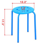 Alden Design Set of 5 Multicolor Indoor Plastic Stack Stools, Backless, 17.3 in Seat Height, Durable Powder-Coated Metal Frame