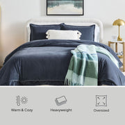 Better Homes & Gardens 3-Piece Greystone Matte Velvet Comforter Set, King, Gray, Polyester Fill