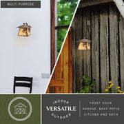 Vaxcel Lighting Whitebark Outdoor Wall Lantern, 1 Light, Olde World Patina Bronze, Rustic Pinecone Design, Amber Rust Scavo Glass, Weather-Resistant Steel, 9.75 in H, OW50593OA