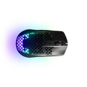 SteelSeries Aerox 3 Onyx Wireless Gaming Mouse, Ultra-Lightweight 68g, TrueMove Air Optical Sensor 18,000 CPI, Dual 2.4 GHz and Bluetooth 5.0 Connectivity, IP54 Water and Dust Resistant, USB-C Fast Charging