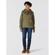 Carhartt Relaxed-Fit Midweight Logo Sleeve Graphic Hooded Sweatshirt for Ladies - Dusty Olive Vintage Camo - XL