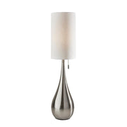 Adesso Christina Table Lamp, Brushed Steel Base, White Textured Fabric Shade, 34.5 in Tall, Pull Chain Switch, 1536-22