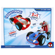 Jazwares Marvel Team Spidey Flip and Reveal Caravan Cruiser Vehicle with Lights and Sounds, Includes Spidey, Ghost-Spider, Spin, Ages 3 and Up