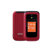 Consumer Cellular 89278725 Iris Flip 2'' 4G LTE 8GB Storage 1.3 GHz Processor Speed Smartphone, Red