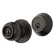 Hyper Tough 1754302 Keyed Entry Ball Doorknob and Single Cylinder Deadbolt Combo Pack Oil Rubbed Bronze