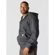 Carhartt Paxton Men's Heavyweight Hooded Zip-Front Sweatshirt with Rain Defender Water-Repellent Finish, Carbon Heather, Large