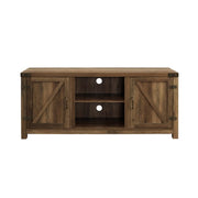 Woven Paths WM58BDSDRO Modern Farmhouse Barn Door TV Stand, 65