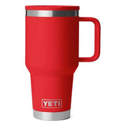 YETI Rambler Travel Straw Mug, 30 oz, Stainless Steel, Vacuum Insulated, Leakproof Quick-Flip Straw Lid, Cup Holder Compatible, Rescue Red