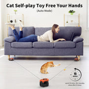 URRU Interactive Cat Toy with Dual Control Modes, Realistic Mice Sounds, Rechargeable, Orange, ZLKDMWJ0925
