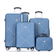 Tripcomp 2302-4Blue 4 Piece (14/20/24/28) Hardside Suitcase with Spinner Wheels (Blue)